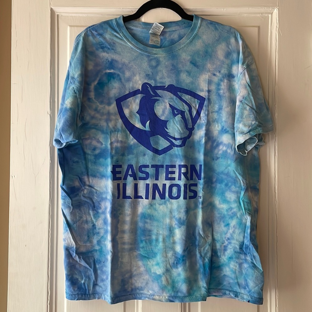 blue tie-dye eastern illinois university t-shirt size xl